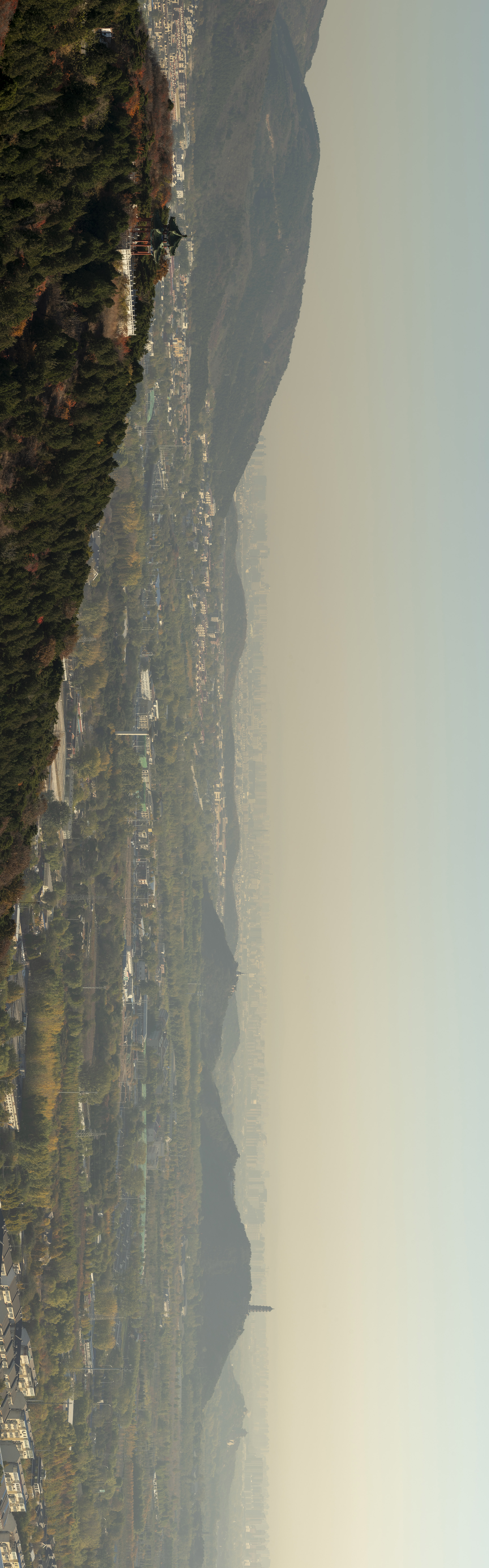 晨雾下的香山公园